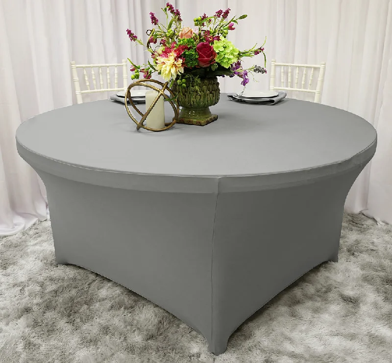 5 Ft Round Spandex (220 GSM) Table Cover - Silver (1pc)