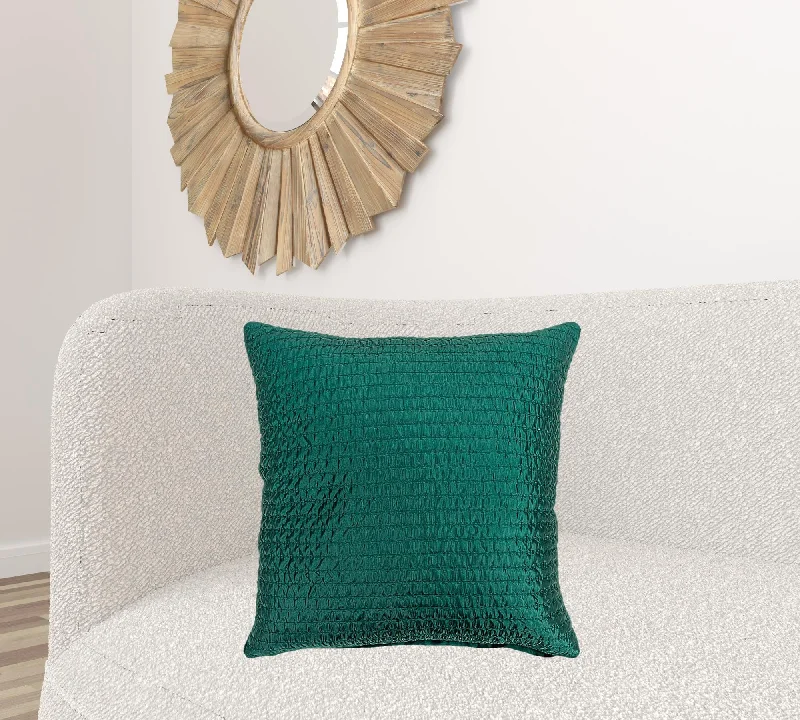 Teal Smooth Weaved Modern Throw Pillow