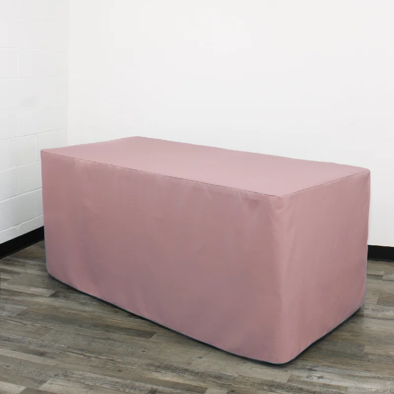 6 ft Fitted Polyester Tablecloth Rectangular Dusty Rose