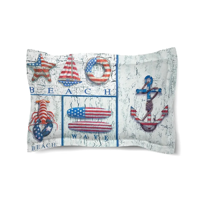 Laural Home Patriotic Coastal Mix Comforter Sham