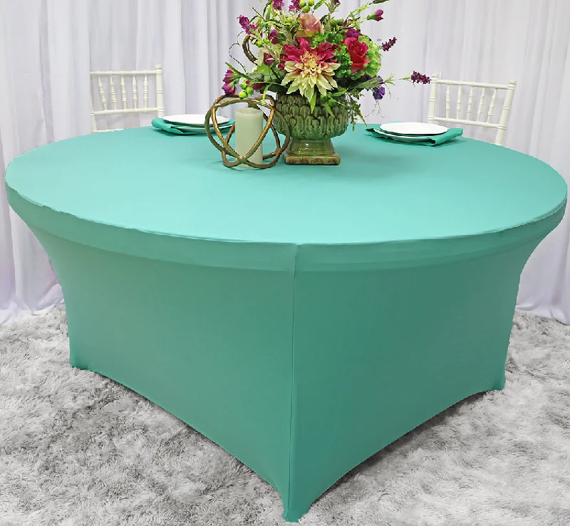 6 Ft Round Spandex (220 GSM) Table Cover - Tiff Blue/Aqua Blue (1pc)