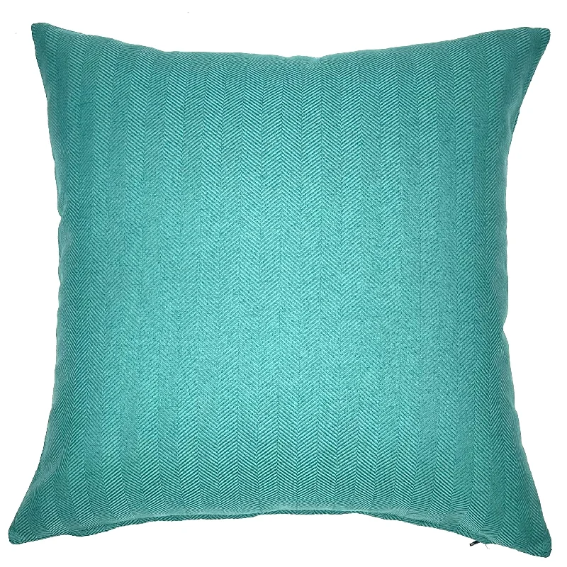 Teal Mid Century Herringbone Throw Pillow Cover 22x22