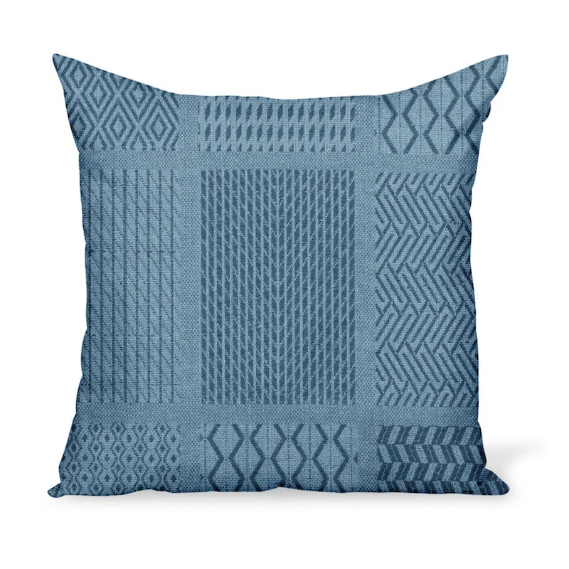 Peter Dunham Textiles Outdoor Nawab in Indigo/Sky Pillow