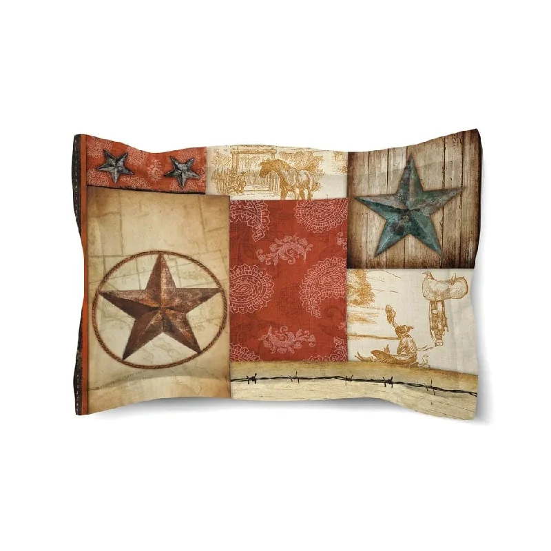 Laural Home Rodeo Patch Comforter Pillow Sham