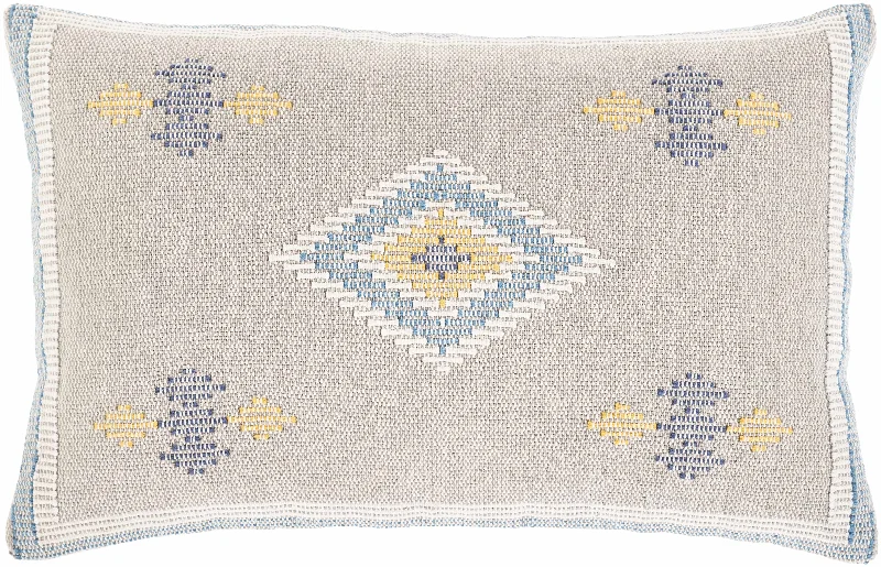 Boyanup Cream Geometric Embroidery Lumbar Pillow - Clearance