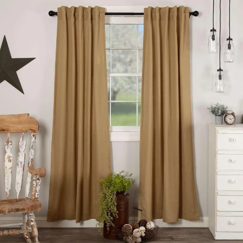 Simple Life Flax Khaki Panel Curtain Set of 2 84x40 VHC Brands