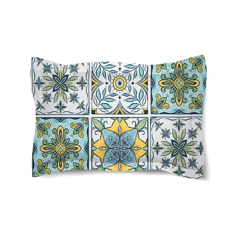 Laural Home Blue Sunrise Medallion Comforter Sham