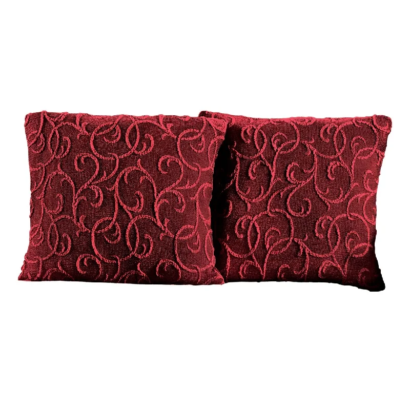 Elegant Scroll Jacquard Pillow Covers - Set of 2