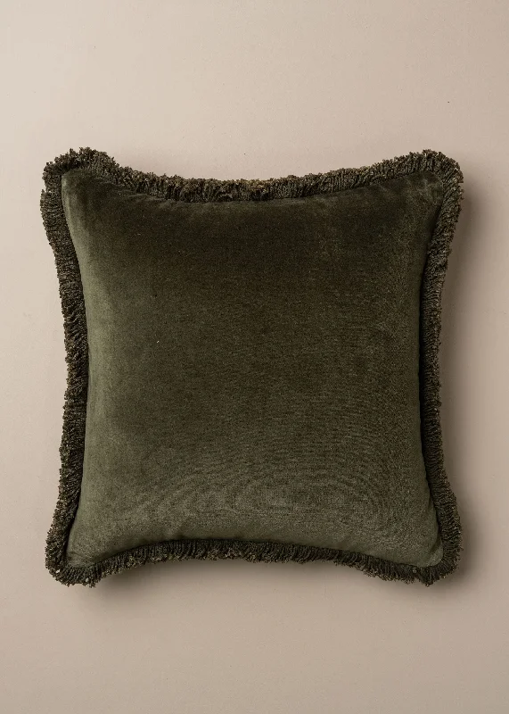 Velvet Cushion | Dark Olive