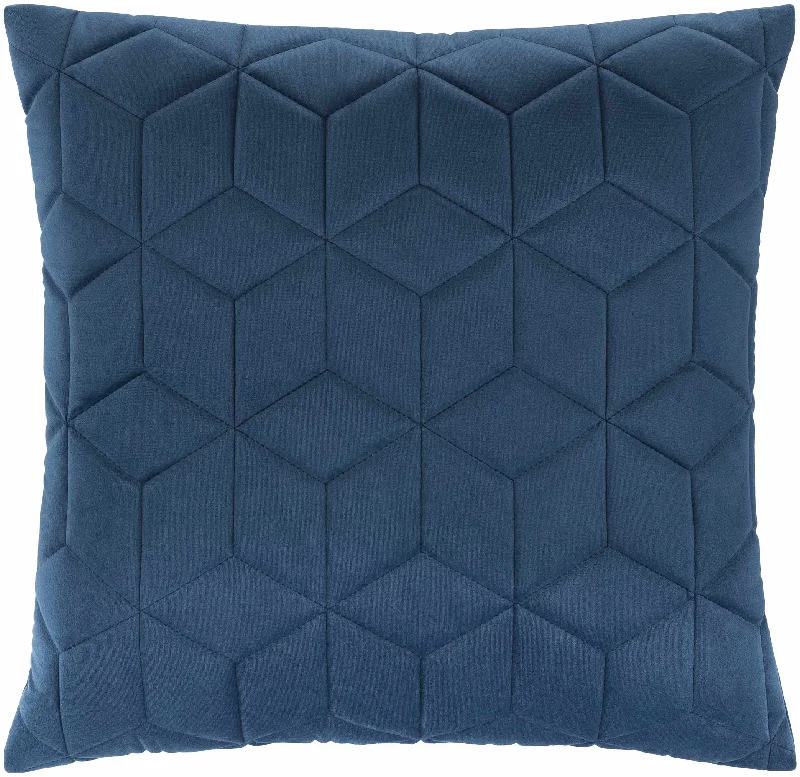 Wellington Dark Blue Square Throw Pillow - Clearance