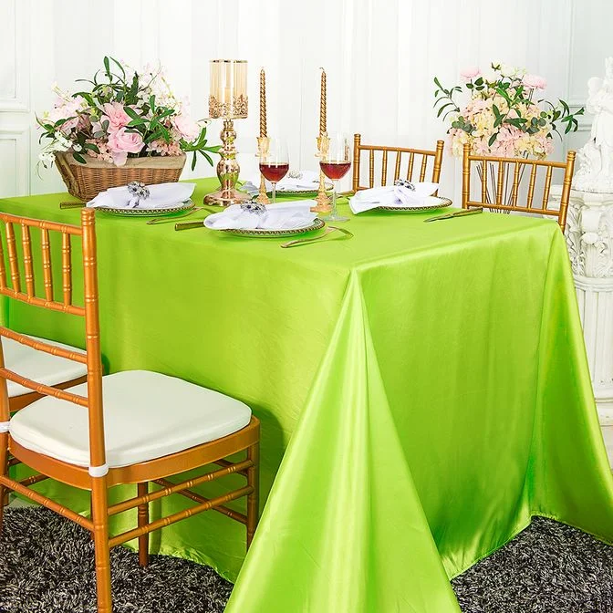 54"x108" Seamless Rectangular Satin Tablecloth/Overlay - Key Lime (1pc)