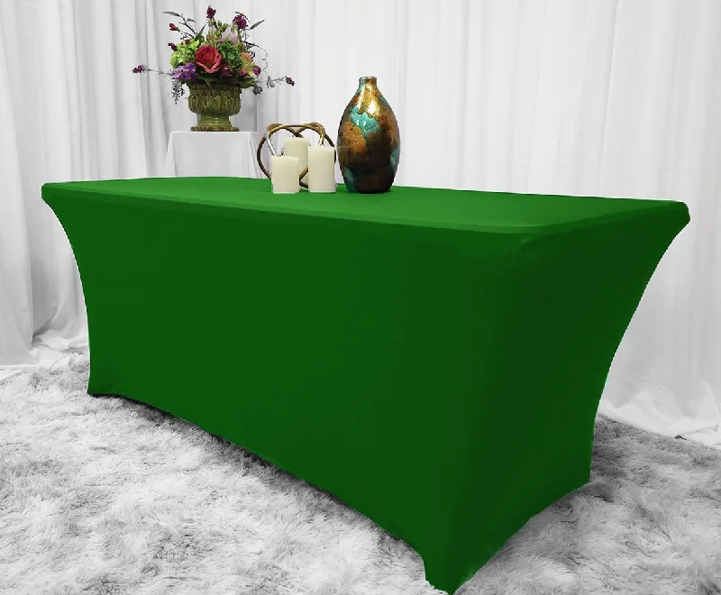 8 Ft Rectangular Spandex (220 GSM) Table Cover - Emerald Green (1pc)