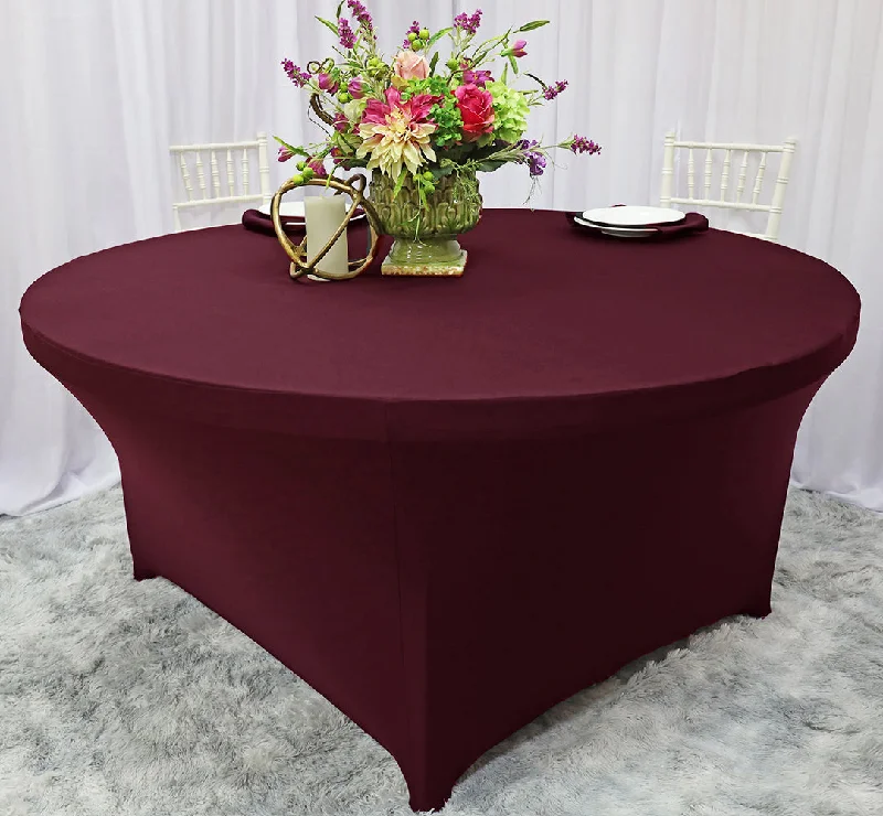 4 Ft Round Spandex (220 GSM) Table Cover - Burgundy (1pc)