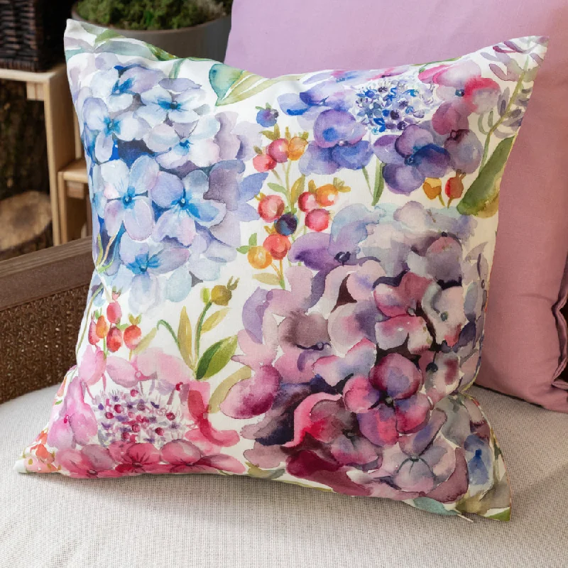 Hydrangea Outdoor Cushion Purple