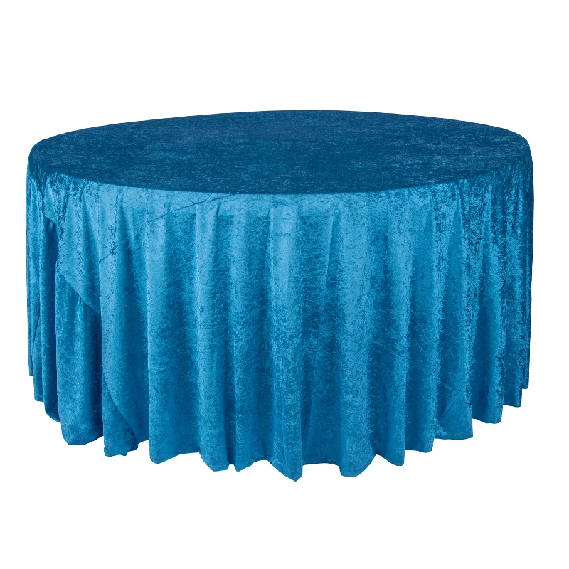 Velvet 132" Round Tablecloth - Dark Teal