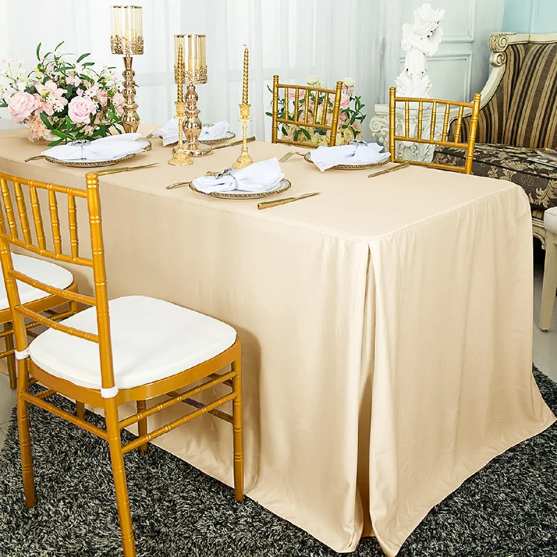 8 Ft Rectangular Scuba (Wrinkle-Free) (240 GSM) Fitted Table Cover - Champagne (1pc)