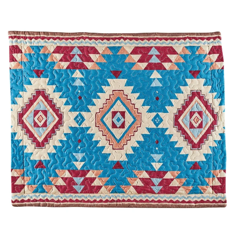 Traditional Blue Terracotta Southwest Patterned Pillow Sham