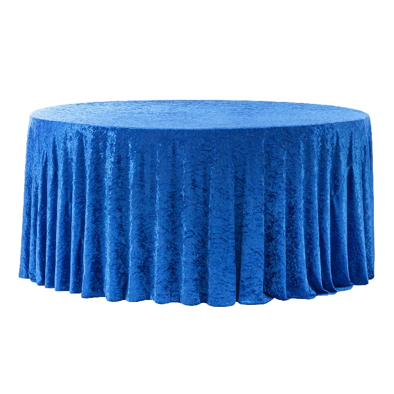 Velvet 132" Round Tablecloth - Royal Blue