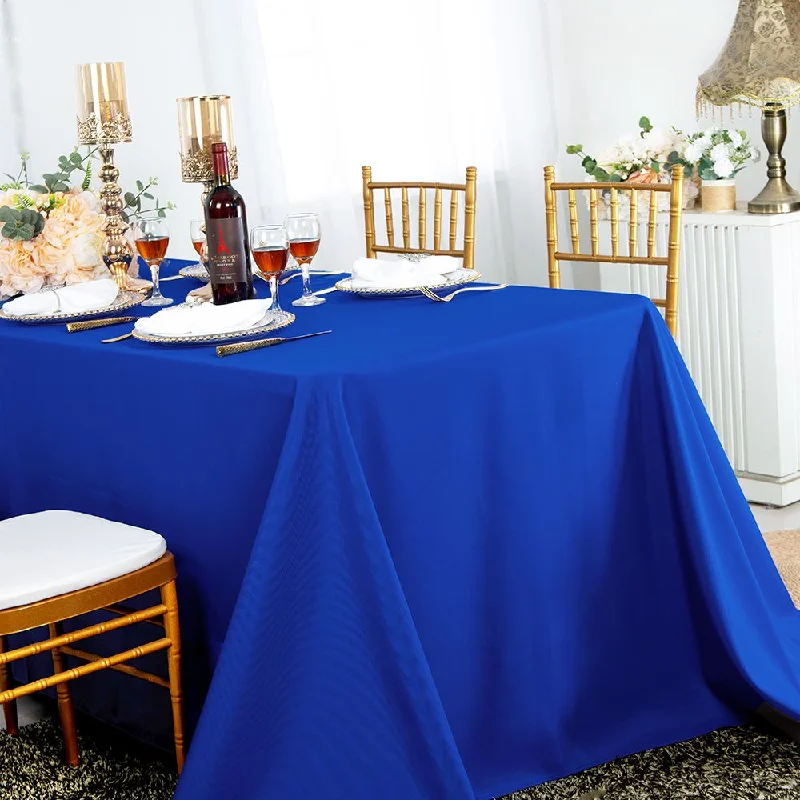 90"x132" Seamless Rectangular Polyester (220 GSM) Tablecloth - Royal Blue (1pc)