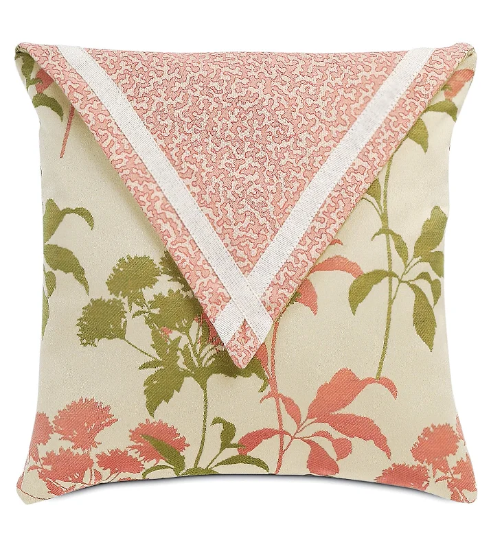 Gemma Coral Envelope Indoor Outdoor Throw Pillow Cover 16x16