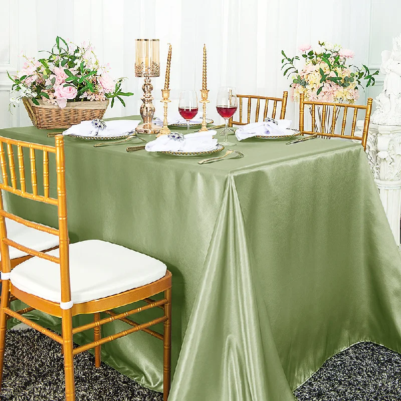 90"x132" Seamless Rectangular Satin Tablecloth - Sage Green (1pc)