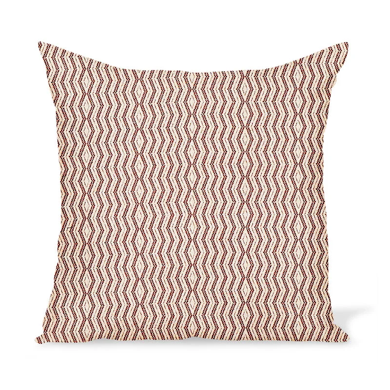 Peter Dunham Textiles Outdoor Persis in Red on Natural Pillow