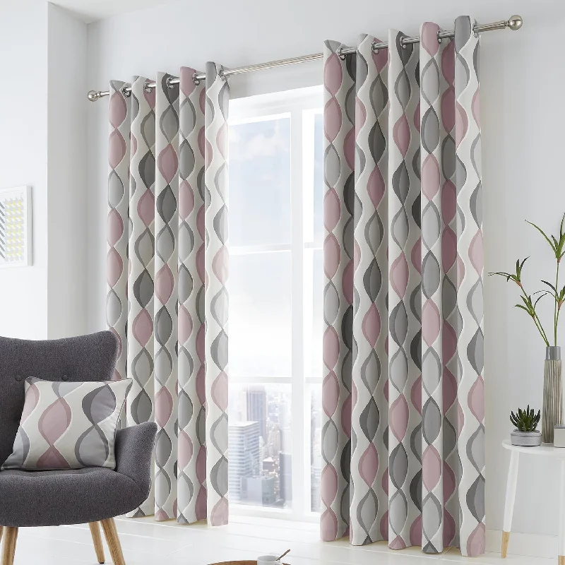 Lennox Blush Pink Eyelet Curtains