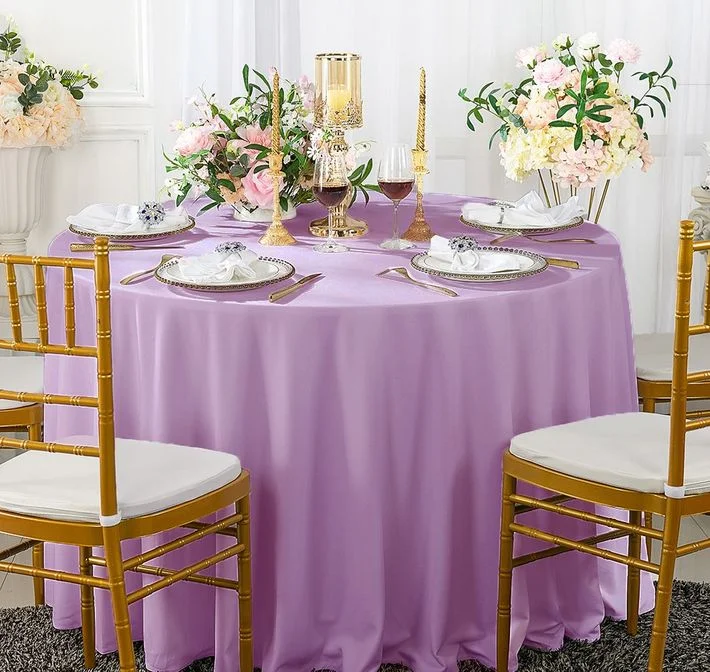 120" Seamless Round Scuba (Wrinkle-Free) (240 GSM) Tablecloth - Lilac (1pc)