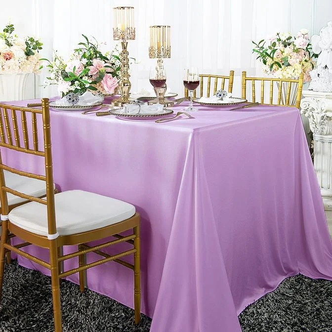 90"x156" Seamless Rectangular Scuba (Wrinkle-Free) (240 GSM) Tablecloth - Lilac (1pc)