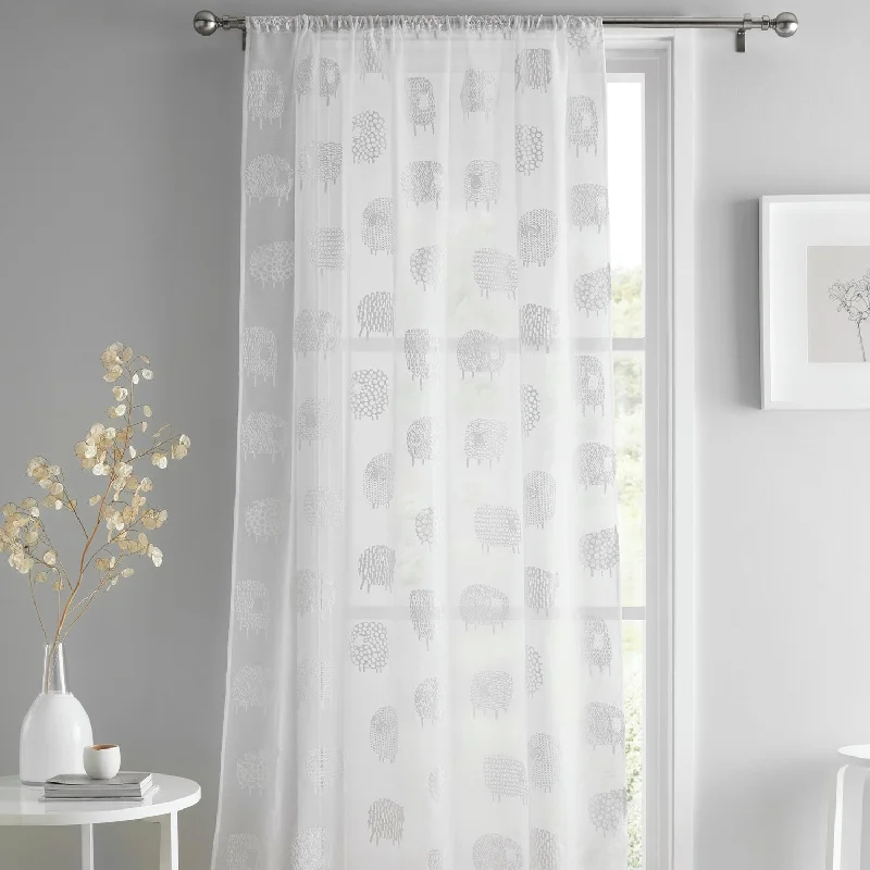 Dotty Sheep White Voile