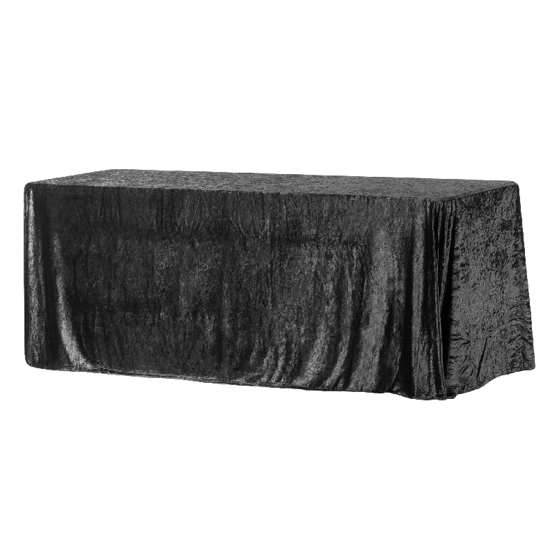 Velvet 90"x156" Rectangular Tablecloth - Black