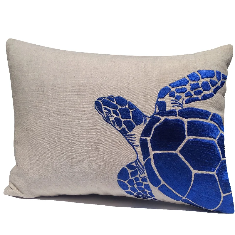 Blue Turtle Throw Pillow