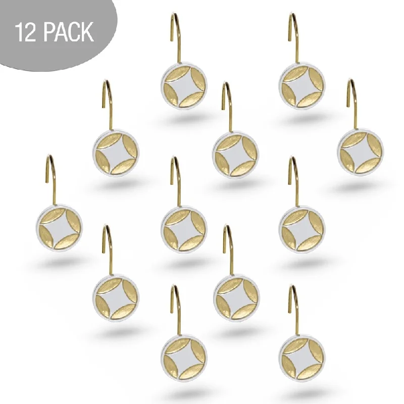 Diamond Lattice Resin Shower Curtain Hooks- Set of 12