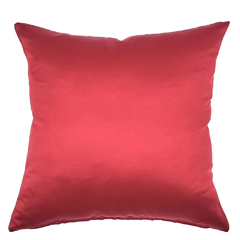 Red Shantung Silk Throw Pillow Cover 18x18