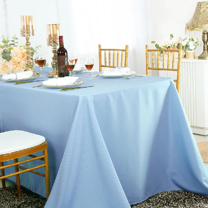 90"x156" Seamless Rectangular Polyester (220 GSM) Tablecloth - Baby Blue (1pc)