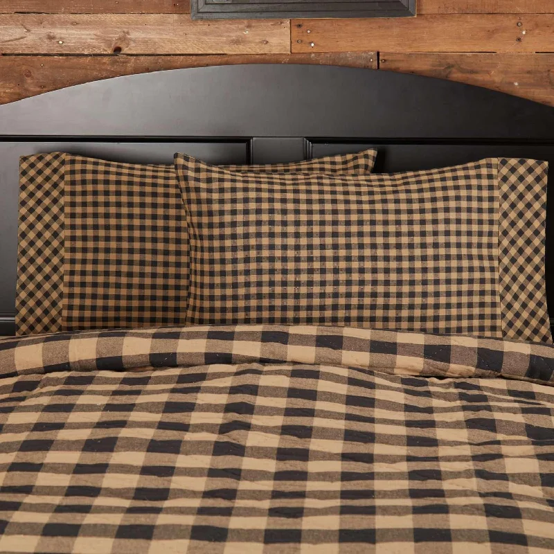 Black Check Standard Pillow Case Set of 2 21x30 VHC Brands