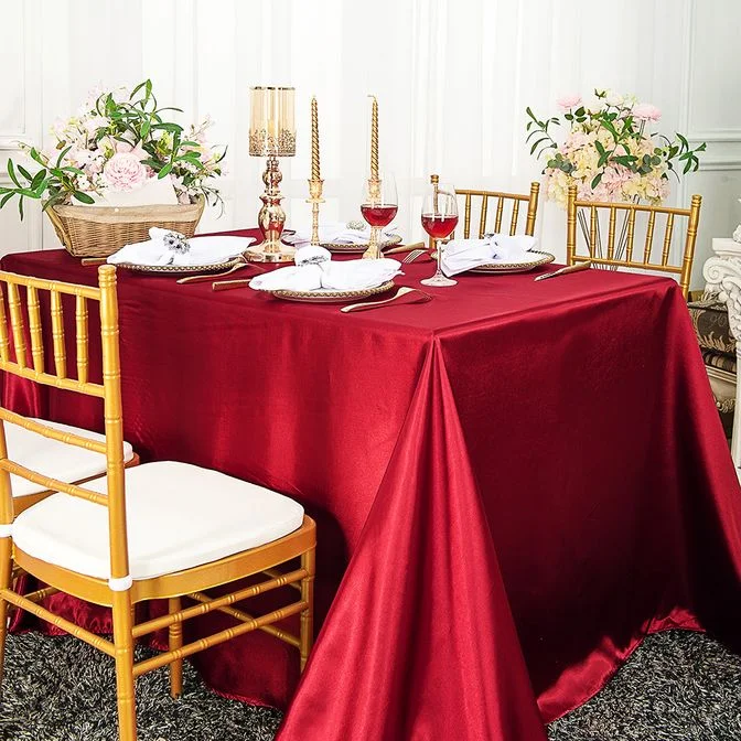 90"x156" Seamless Rectangular Satin Tablecloth - Apple Red (1pc)