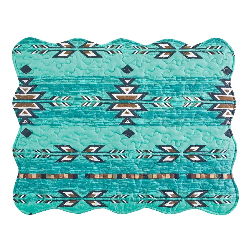 Traditional Southwest Turquoise Print Pillow Sham