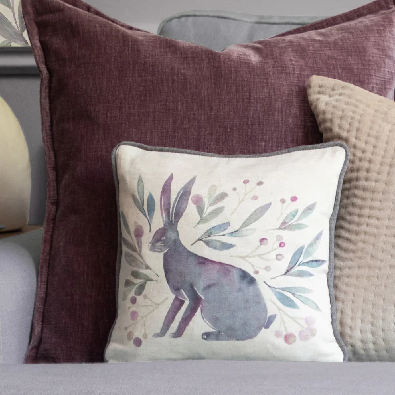 Kensuri Small Printed Feather Cushion Violet