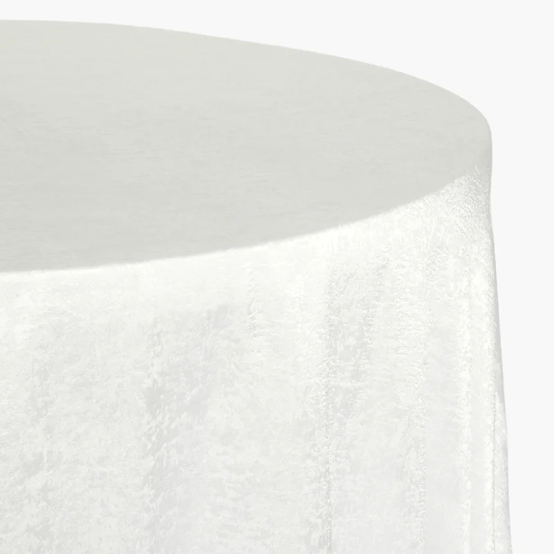 Crinkle Shimmer 132" Round Tablecloth - Light Ivory/Off White