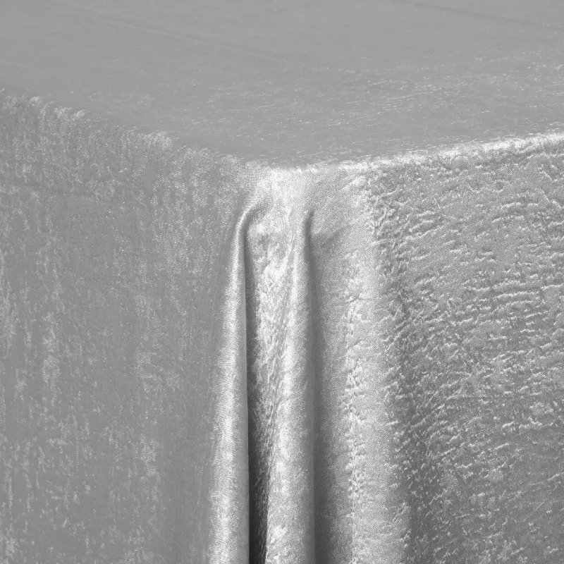 Crinkle Shimmer 90"x132" Rectangular Tablecloth - Silver