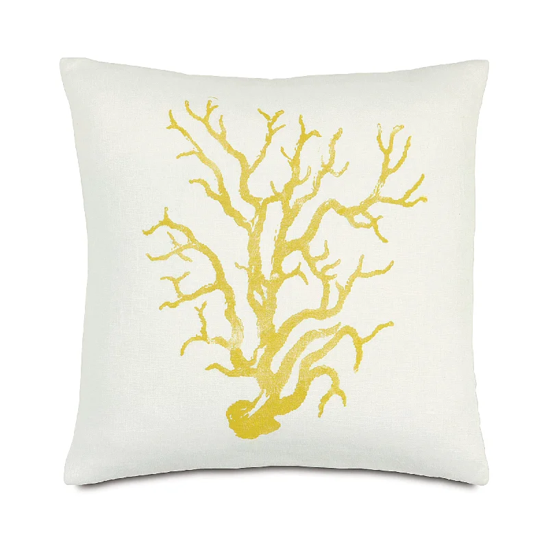 Tropical Coral Sea Life Throw Pillow Cover 18x18