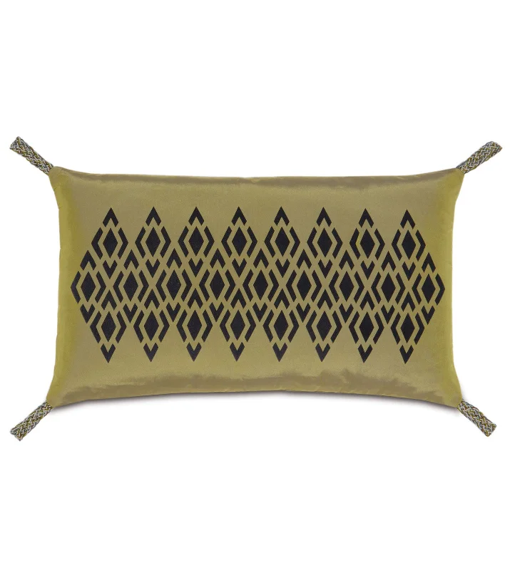 Caldwell Chartreuse Taffeta Lumbar Pillow Cover 13x22