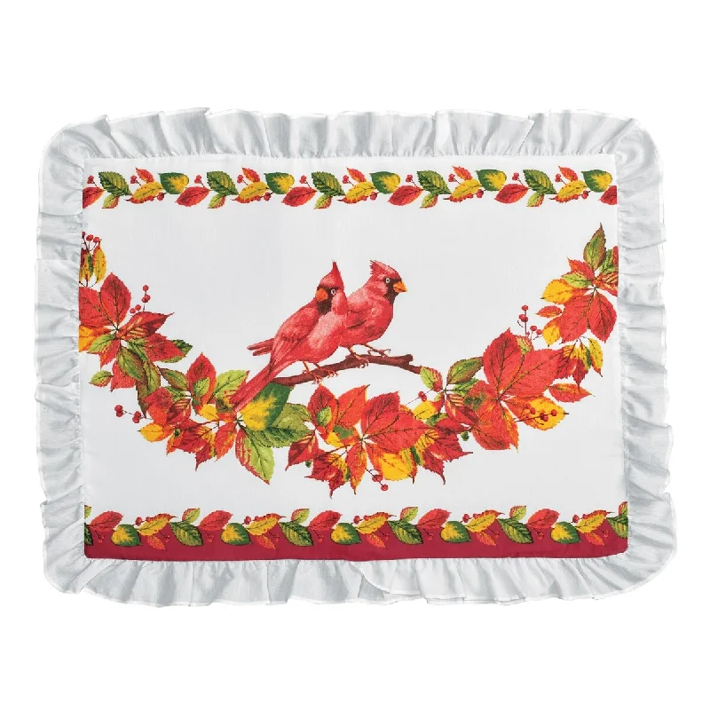 Autumn-colored Flower Wreath Ruffled Pillow Sham