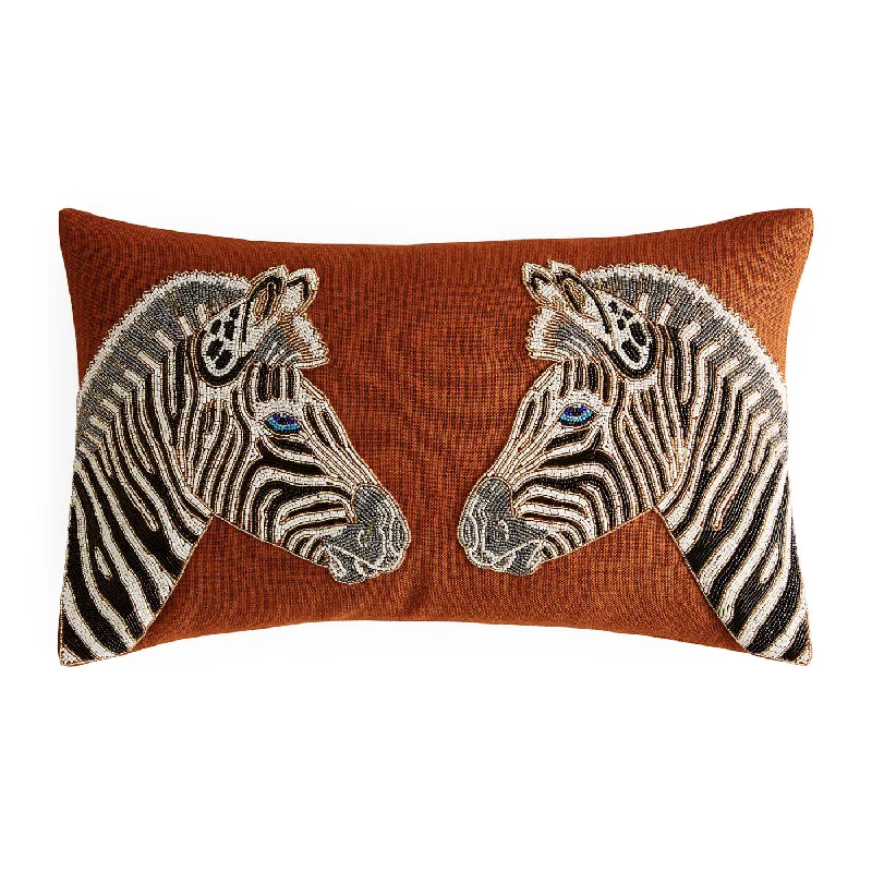 Zebra Beaded Pillow