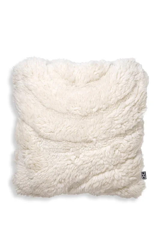 White Hand-Tufted Wool Cushion S | Eichholtz Andres