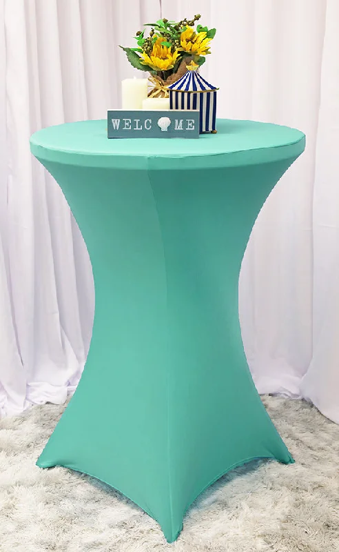 36"x42" Cocktail Spandex (220 GSM) Table Cover - Tiff Blue/Aqua Blue (1pc)