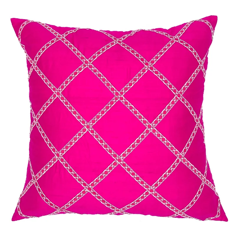 Hot Pink Glam Geometric Throw Pillow Cover 18x18