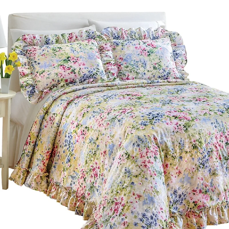 Floral Gardenscape Plisse Pillow Sham