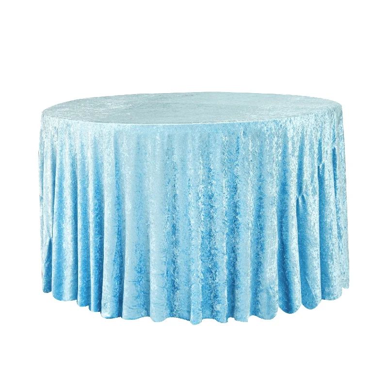 Velvet 132" Round Tablecloth - Baby Blue